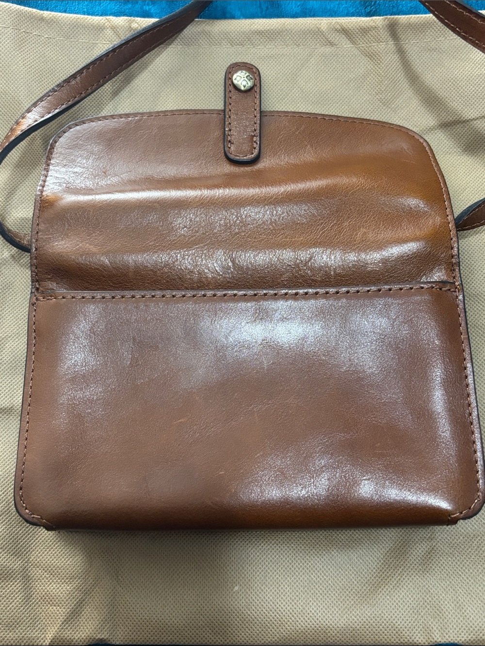Patricia Nash Lana Cognac Brown Leather Crossbody with Dust Bag - Picture 3 of 14